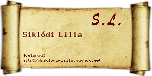 Siklódi Lilla névjegykártya
